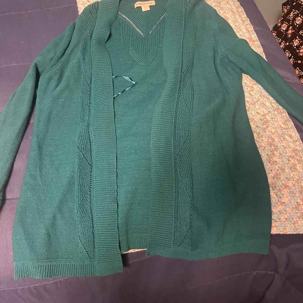Cold water creek Women's Teal Sweater Cardigan